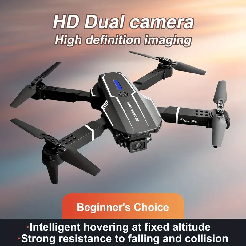 E88 Quadcopter UAV Drohne mit zwei HD-Kameras – Schwarz (HD Dual-Kamera)