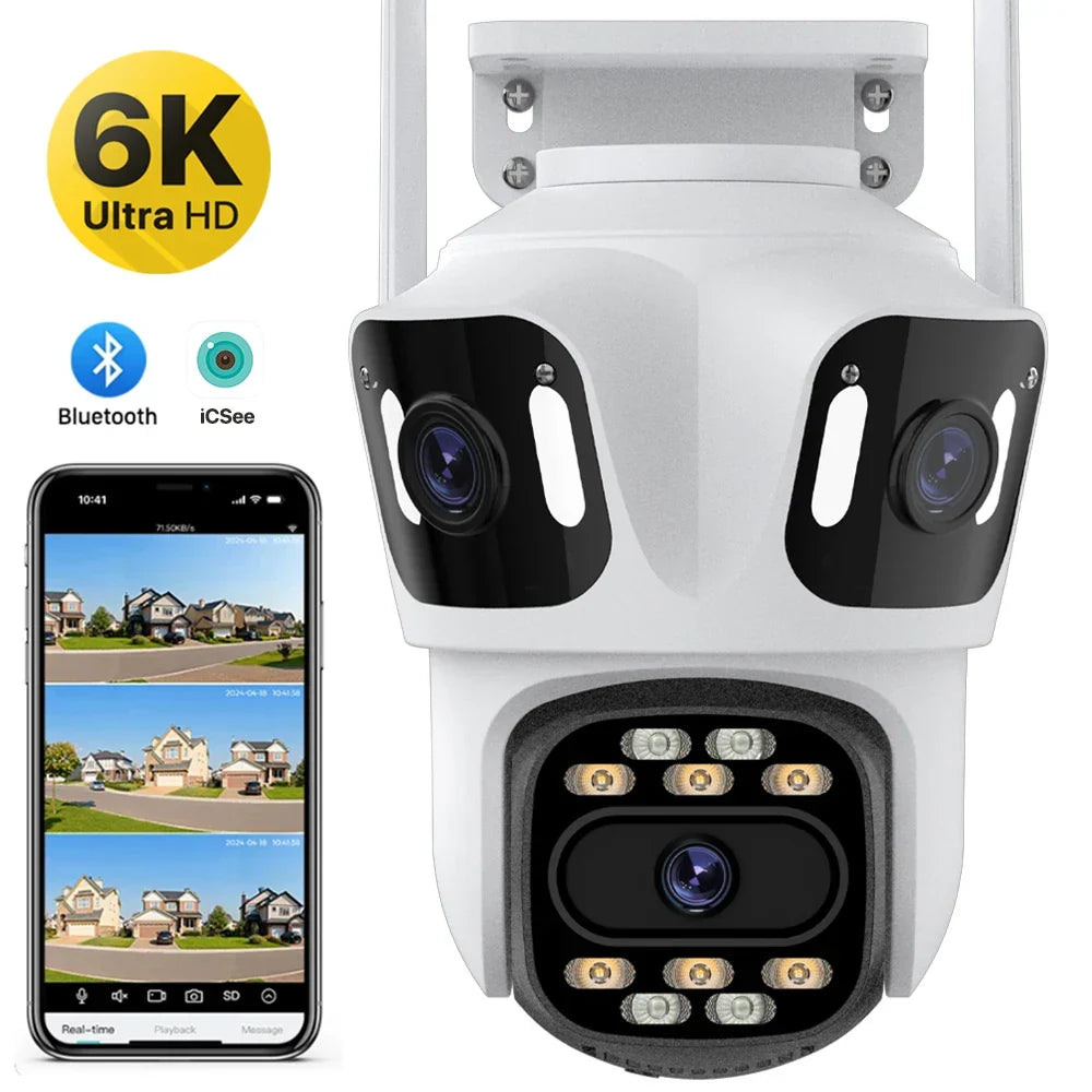 Drei-Linsen 6K HD Outdoor WLAN-Überwachungskamera
