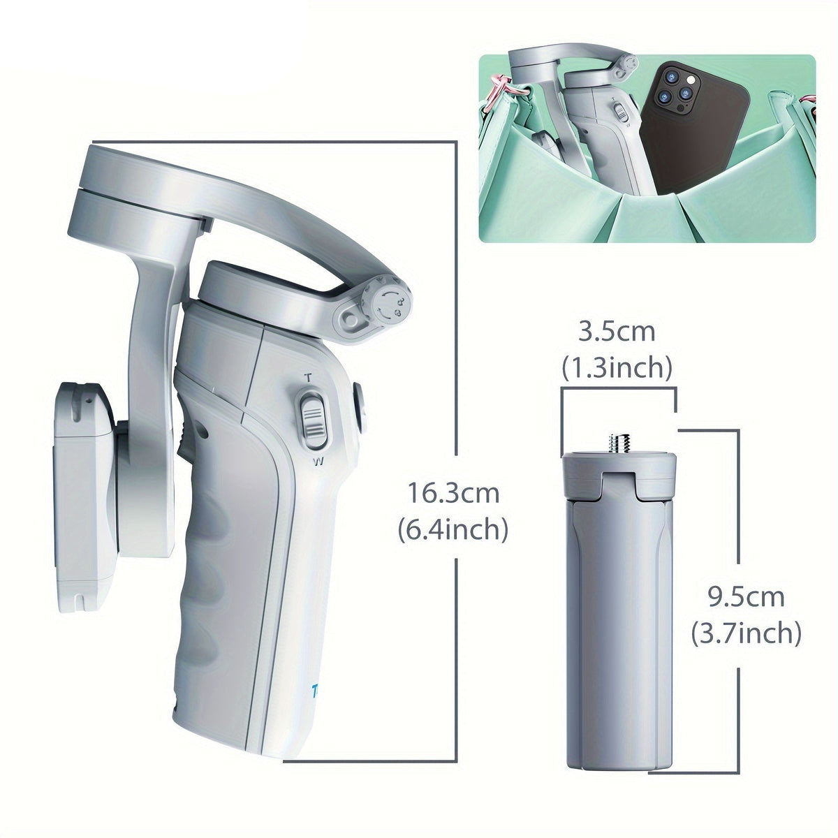 3-Achsen Selfie-Stick-Stabilisator mit LED & Gesichtsverfolgung