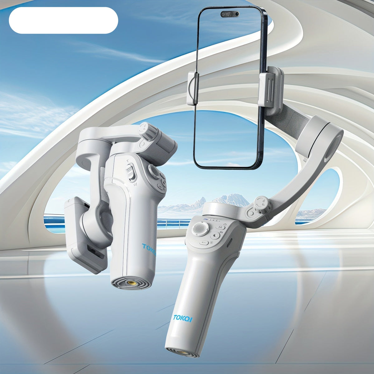 3-Achsen Selfie-Stick-Stabilisator mit LED & Gesichtsverfolgung